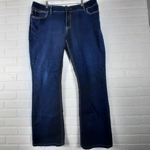 Wrangler Dark Wash Embroidered Crystals Boot Cut Jeans Size 17/18